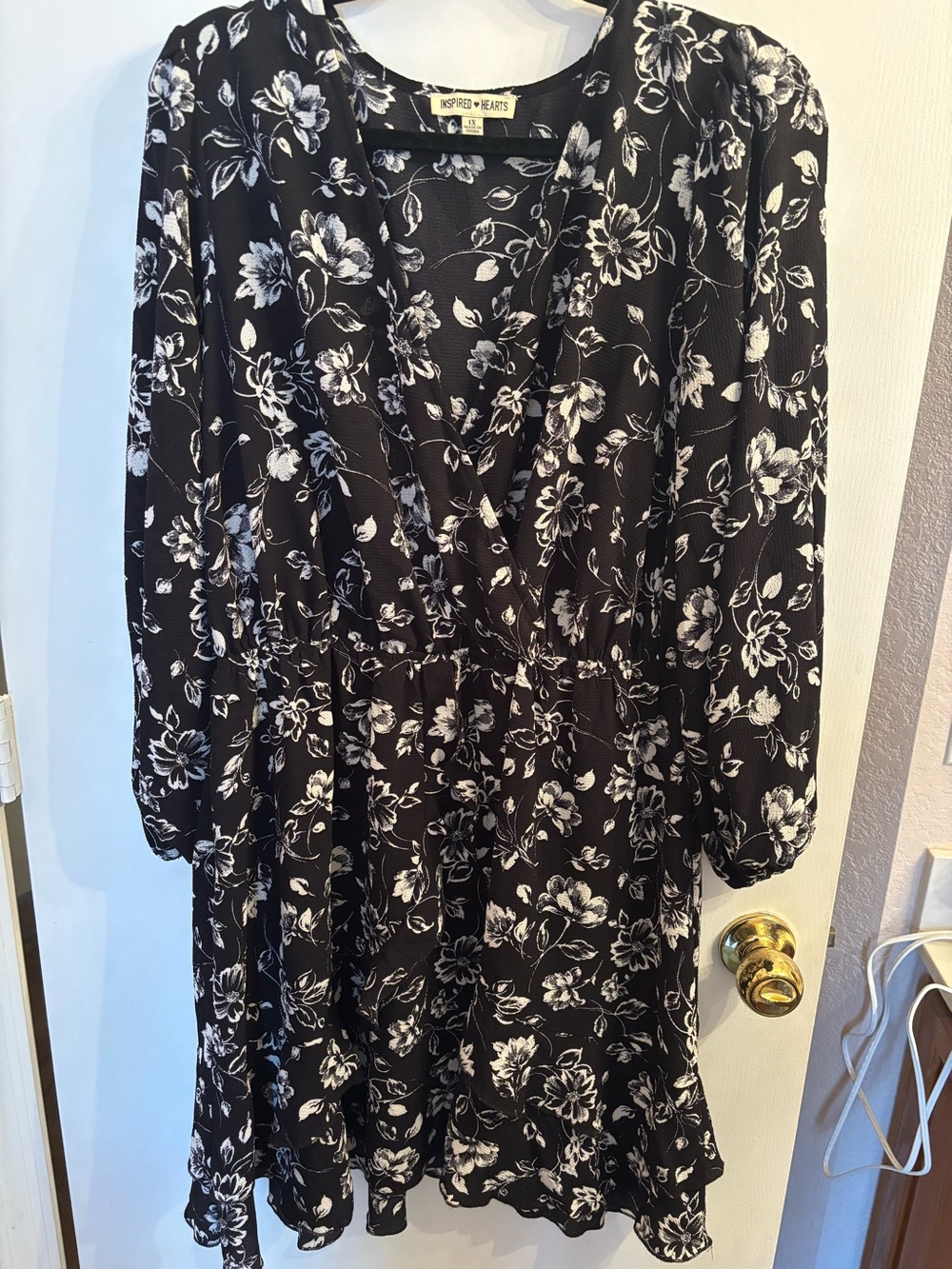 Inspired Hearts Black & White Floral mini Dress